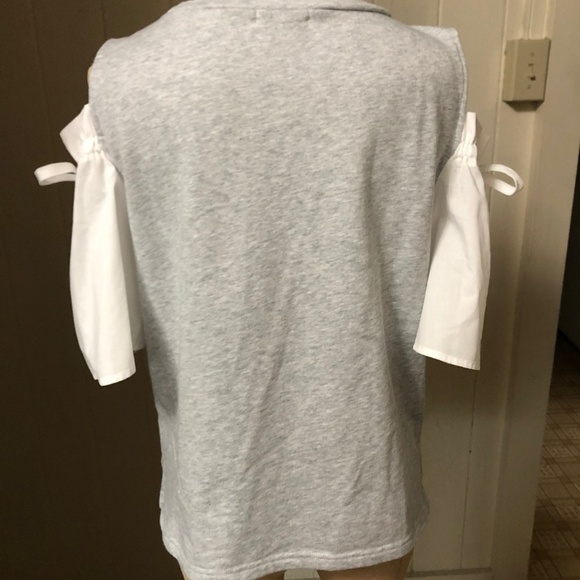 INDEX JAPAN sz S Cold Shoulder Gray Sweatshirt - Picture 3 of 8